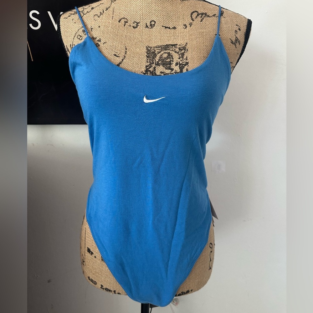 🆕Nike Sportswear Chill Knit Blue Cami Bodysuit - Picture 5 of 13